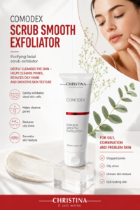 Comodex Scrub Smooth Exfoliator for oily and combination skin with clogged pores and uneven texture