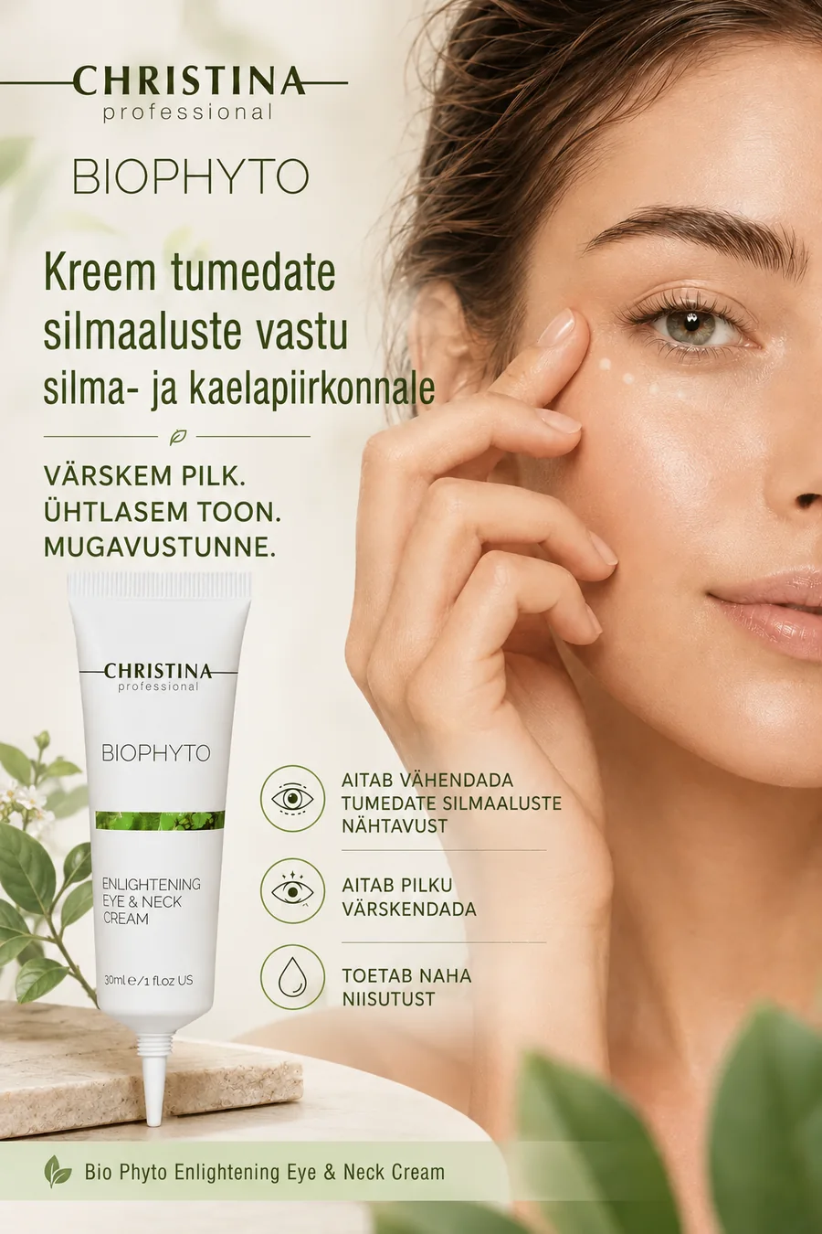 Bio Phyto Enlightening Eye & Neck Cream kreem tumedate silmaaluste vastu silma- ja kaelapiirkonnale